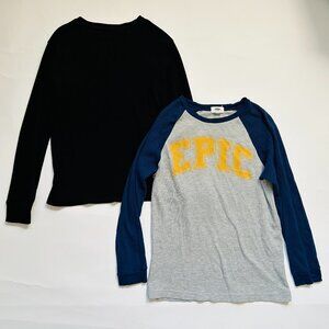 Lot of 2 Boys XL ( 14/16) Cat & Jack Black + Old navy Blue/Gray Thermal Shirt